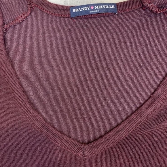 Brandy Melville Burgundy Jersey Knit Oversized Sweater, One Size (M/L) - Picture 3 of 9